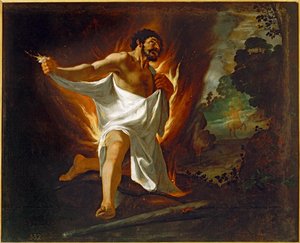 Herkules przypalony koszulą centaura Nessusa... (olej na płótnie) autorstwa Francisco de Zurbaran