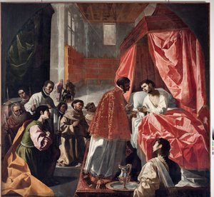 Ostatnia komunia św Bonawentury (olej na płótnie) autorstwa Francisco de Zurbaran