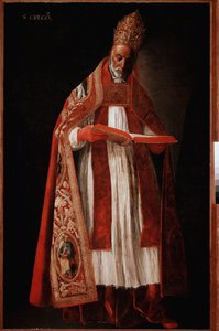 Papież Grzegorz I Wielki lub Dialog (olej na płótnie) autorstwa Francisco de Zurbaran