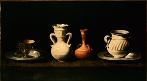 Martwa natura Dzbanki, garnki. Obraz Francisco de Zurbarana (1598-1664) 1633 Nd. 46x84 cm Madryt, Muzeum Prado autorstwa Francisco de Zurbaran