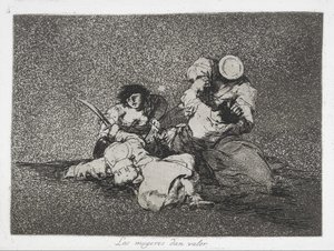 Kobiety dodają odwagi (Las mugeres dan valor) z serii Katastrofy wojny (Los Desastres d... autorstwa Francisco de Goya