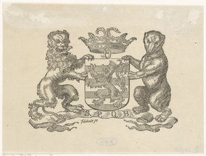Winieta z herbem miasta Bern autorstwa Franciscus Johannes de Hondt
