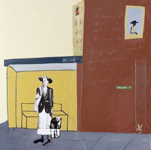 Lafayette Ave, 2001 (mieszane media na płótnie) autorstwa Francks Deceus