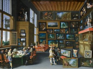 Cognoscenti w pokoju obwieszonym obrazami, ok. 1620 (olej na dębie)