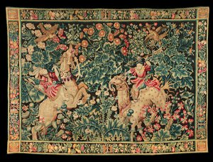 Gobelin z egzotycznej zieleni, prawdopodobnie Tournai, ok. 1520-50