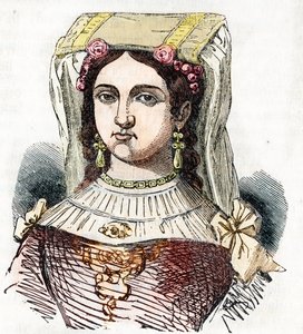 Portret rzymskiej szlachcianki Marozie Iere (Mariuccia, Mariozza lub Marousie of Tusculum) (ok. 890-932/937), córki Teofilakta i Teodory I Starożytnej (rzymskiej szlachcianki Marozji, która była rzekomą kochanką papieża Sergiusza III) czerpiący z „Ja, pani