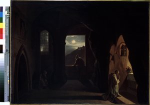 "Mnisi w jaskini" (Mnisi w jaskini) Obraz Francois Marius Granet (1775-1849) Początek XIX wieku Wymiary 74,5x100 cm Ermitaż, Sankt Petersburg autorstwa Francois Marius Granet
