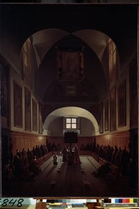 Wnętrze chóru w kościele Santa Maria della Concezione dei Cappuccini na Piazza Barberini w Rzymie Obraz Francois Marius autorstwa Francois Marius Granet