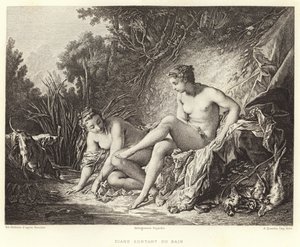 Diane wychodząca z kąpieli (grawerunek) autorstwa Francois (after) Boucher
