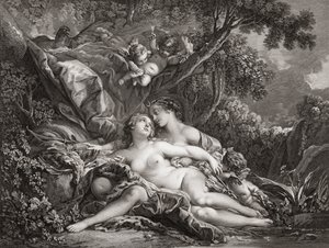 Jowisz i Kalisto. (wydrukować) autorstwa Francois (after) Boucher