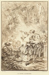 Taniec niemiecki (rycina) autorstwa Francois (after) Boucher
