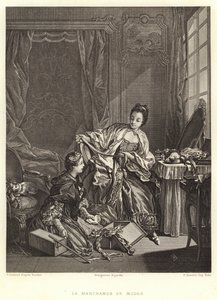 La Marchande de Modes (grawerowanie) autorstwa Francois (after) Boucher