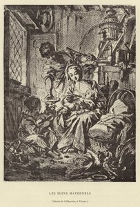 Opieka położnicza autorstwa Francois (after) Boucher