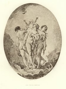 Trzy Gracje (grawerunek) autorstwa Francois (after) Boucher