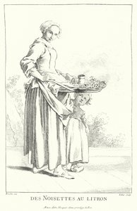 Sprzedawca orzechów (grawerunek) autorstwa Francois (after) Boucher