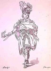Kostium operowy, z kolekcji Menus Plaisirs, faksymile A. Guillaumot Fils (kolor lito) autorstwa Francois (after) Boucher