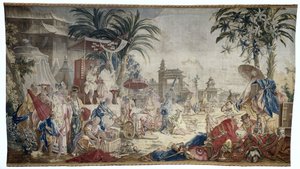 Rynek chiński, Królewska Manufaktura Beauvais autorstwa Francois (after) Boucher