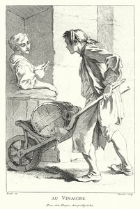 Sprzedawca octu (grawerunek) autorstwa Francois (after) Boucher