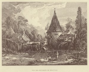 Widok na okolice Beauvais (grafika) autorstwa Francois (after) Boucher