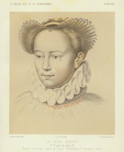 Margaret of Valois, pierwsza żona króla Henryka IV Francji (chromolitho)