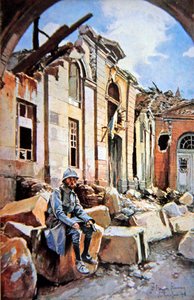 Bitwa pod Verdun: Dziedziniec zrujnowanego Pałacu Biskupiego