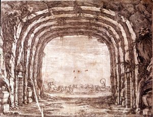 „Ślub Peleusa i Tetydy”, scenografia Giacomo Torelli autorstwa Francois (after) Francart