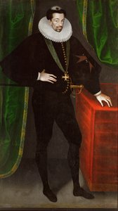 Król Francji Henryk III, ostatni król z rodu Walezjuszy, trzeci syn Katarzyny Medycejskiej (obraz na płótnie) autorstwa Francois (attr.to) Quesnel