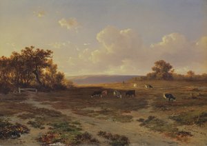 Krajobraz wrzosowy z krowami, 1852