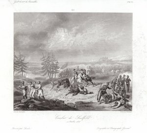 Walka o Saalfeld autorstwa Francois Augustin Desmoulins