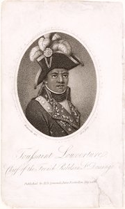 Toussaint Louverture (ok. 1743-1803) Wódz francuskich rebeliantów w St. Domingo, ryty Holl, wyd. przez H.D. Symonds, 1802 (akwaforta i grawerowanie)