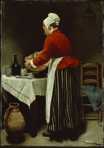 Pokojówka, ok. 1875 (olej na płótnie) autorstwa François Bonvin