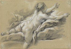Naga kobieta wyciągająca rękę w prawo autorstwa François Boucher