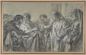 Chrystus i kobieta przyłapana na cudzołóstwie autorstwa François Boucher