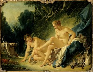 Diane wychodząca z wanny Obraz Francois Bouchera (1703-1770) autorstwa François Boucher