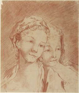 Głowy dwóch dziewcząt autorstwa François Boucher
