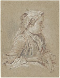 Młoda kobieta w koronkowej czapce autorstwa François Boucher