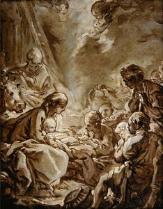 La Lumiere du Monde (olej na papierze na desce) autorstwa François Boucher