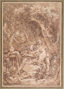 Zaskoczeni kochankowie (Annette i Lubin) autorstwa François Boucher