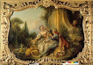 Pastor szarej sceny bukolika. Obraz Francois Bouchera (1703-1770). 1737-1738. Paryż, Archiwa Narodowe autorstwa François Boucher