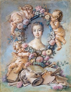 Portret markizy de Pompadour (1721-1764) (Jeanne Antoinette Poisson, znana jako Madame de Pompadour autorstwa François Boucher