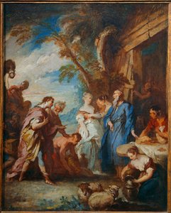 Rebeka otrzymująca prezenty od Abrahama od Eliezera ... autorstwa François Boucher