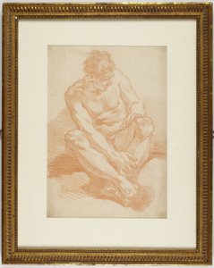 Siedzący mężczyzna ze skrzyżowanymi kostkami autorstwa François Boucher