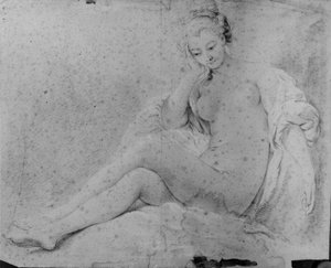 Siedząca naga kobieta autorstwa François Boucher