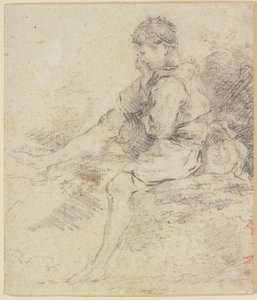Siedzący chłopiec z gołymi nogami autorstwa François Boucher
