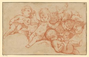 Bawiące się putty (kontrnadruk) autorstwa François Boucher