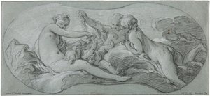 Trzy Gracje bawiące się z Kupidynem autorstwa François Boucher