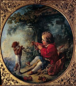Pies naukowiec Obraz Francois Bouchera (1703-1770) XVIII-wieczne Muzeum Sztuki i Historii Choletn autorstwa François Boucher