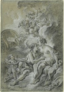Wenus oparta o swojego ukochanego Adonisa... autorstwa François Boucher