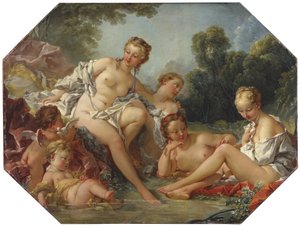 Wenus w łaźni w otoczeniu nimf i amorków autorstwa François Boucher