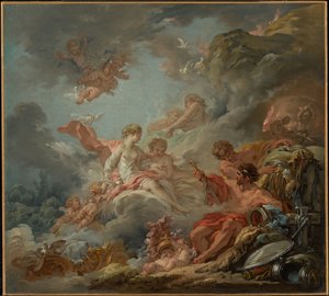 Wulkan przedstawia Wenus broń przeznaczoną dla Eneasza autorstwa François Boucher